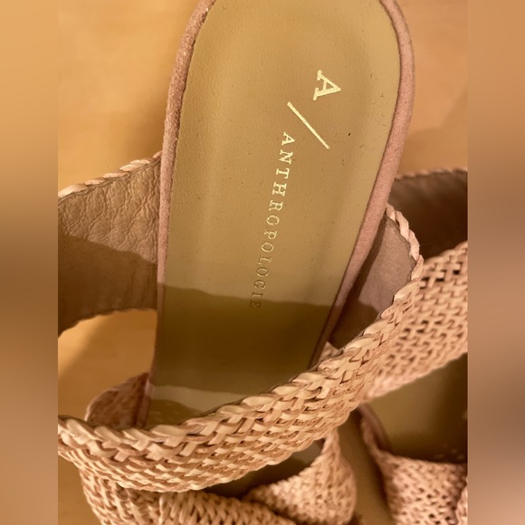 Anthropologie raffia heel sandal blush pink size 8 (39) - Picture 7 of 10